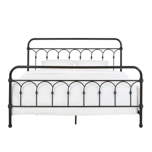 Wesling Metal Bed Frame Ornate Curved Scrollwork Transitional Bedroom Elegance Style