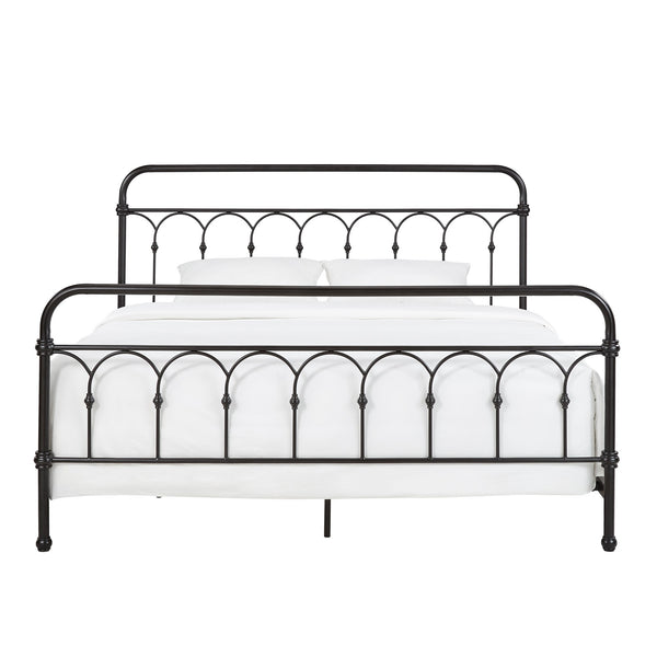Wesling Metal Bed Frame Ornate Curved Scrollwork Transitional Bedroom Elegance Style
