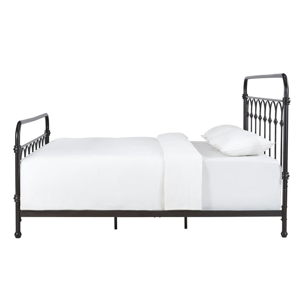 Wesling Metal Bed Frame Ornate Curved Scrollwork Transitional Bedroom Elegance Style