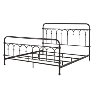 Wesling Metal Bed Frame Ornate Curved Scrollwork Transitional Bedroom Elegance Style