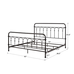 Wesling Metal Bed Frame Ornate Curved Scrollwork Transitional Bedroom Elegance Style