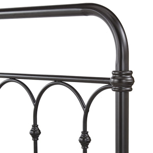 Wesling Metal Bed Frame Ornate Curved Scrollwork Transitional Bedroom Elegance Style