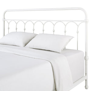 Wesling Metal Bed Frame Ornate Curved Scrollwork Transitional Bedroom Elegance Style
