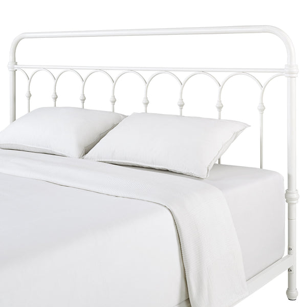 Wesling Metal Bed Frame Ornate Curved Scrollwork Transitional Bedroom Elegance Style