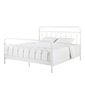 Wesling Metal Bed Frame Ornate Curved Scrollwork Transitional Bedroom Elegance Style