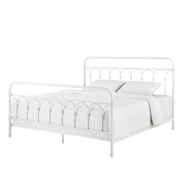 Wesling Metal Bed Frame Ornate Curved Scrollwork Transitional Bedroom Elegance Style