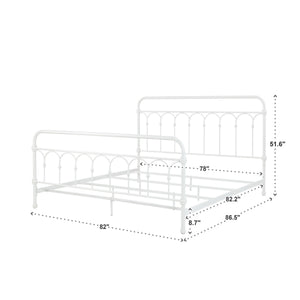 Wesling Metal Bed Frame Ornate Curved Scrollwork Transitional Bedroom Elegance Style