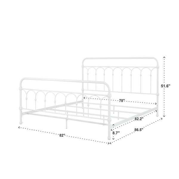 Wesling Metal Bed Frame Ornate Curved Scrollwork Transitional Bedroom Elegance Style