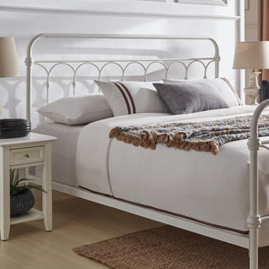 Wesling Metal Bed Frame Ornate Curved Scrollwork Transitional Bedroom Elegance Style