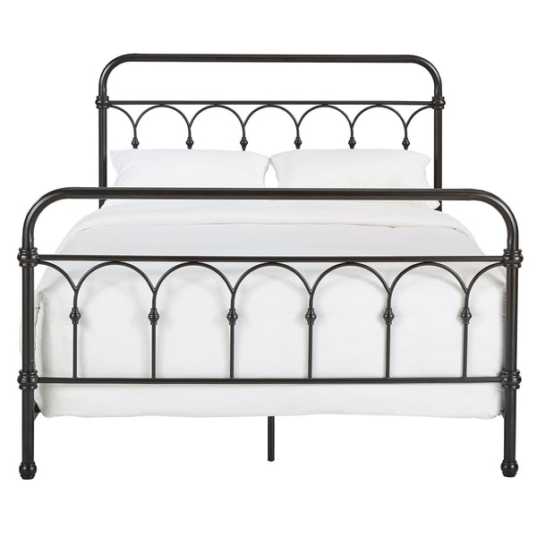Wesling Metal Bed Frame Ornate Curved Scrollwork Transitional Bedroom Elegance Style
