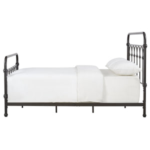 Wesling Metal Bed Frame Ornate Curved Scrollwork Transitional Bedroom Elegance Style