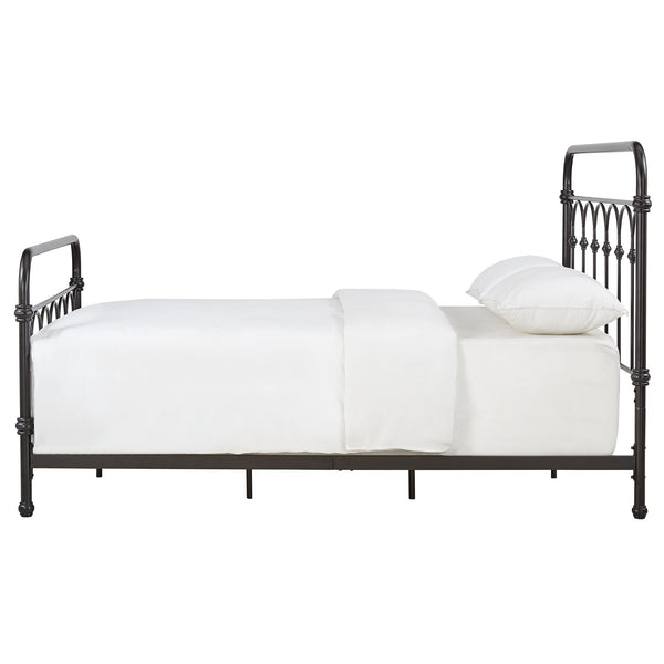Wesling Metal Bed Frame Ornate Curved Scrollwork Transitional Bedroom Elegance Style