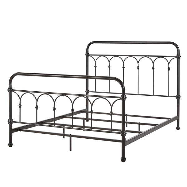 Wesling Metal Bed Frame Ornate Curved Scrollwork Transitional Bedroom Elegance Style
