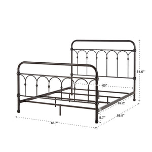 Wesling Metal Bed Frame Ornate Curved Scrollwork Transitional Bedroom Elegance Style