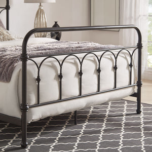 Wesling Metal Bed Frame Ornate Curved Scrollwork Transitional Bedroom Elegance Style