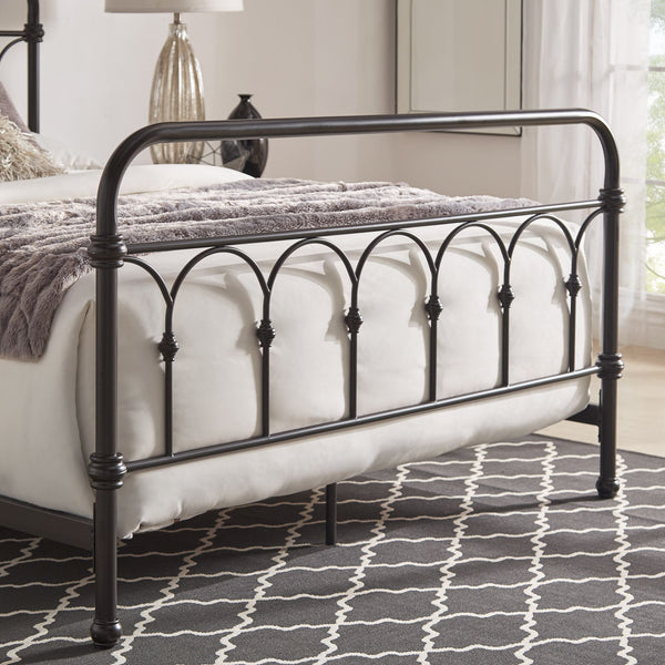 Wesling Metal Bed Frame Ornate Curved Scrollwork Transitional Bedroom Elegance Style