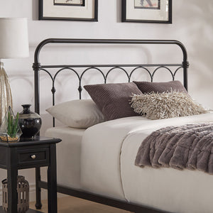 Wesling Metal Bed Frame Ornate Curved Scrollwork Transitional Bedroom Elegance Style
