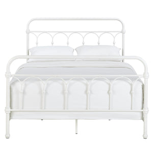 Wesling Metal Bed Frame Ornate Curved Scrollwork Transitional Bedroom Elegance Style