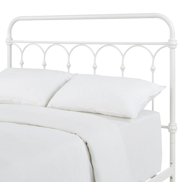 Wesling Metal Bed Frame Ornate Curved Scrollwork Transitional Bedroom Elegance Style