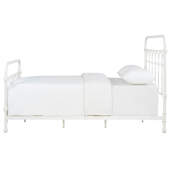 Wesling Metal Bed Frame Ornate Curved Scrollwork Transitional Bedroom Elegance Style