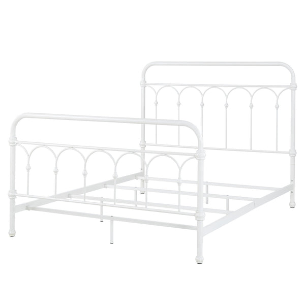 Wesling Metal Bed Frame Ornate Curved Scrollwork Transitional Bedroom Elegance Style