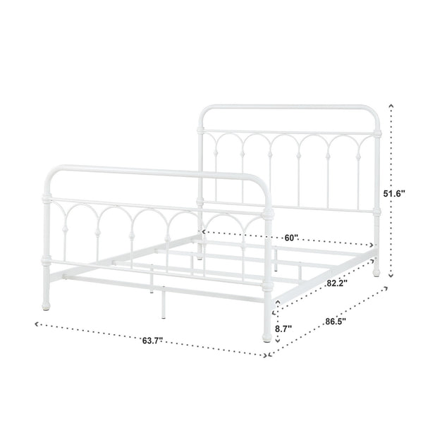 Wesling Metal Bed Frame Ornate Curved Scrollwork Transitional Bedroom Elegance Style