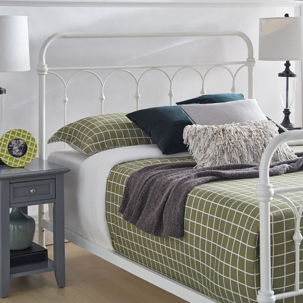 Wesling Metal Bed Frame Ornate Curved Scrollwork Transitional Bedroom Elegance Style