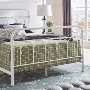 Wesling Metal Bed Frame Ornate Curved Scrollwork Transitional Bedroom Elegance Style