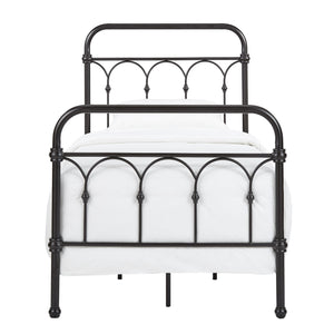 Wesling Metal Bed Frame Ornate Curved Scrollwork Transitional Bedroom Elegance Style