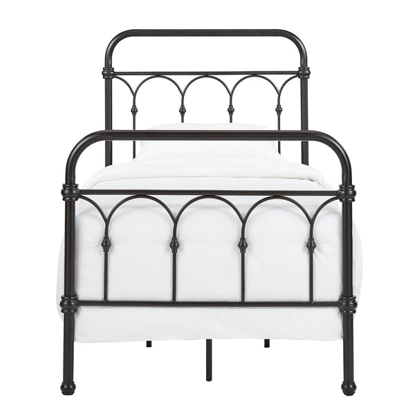 Wesling Metal Bed Frame Ornate Curved Scrollwork Transitional Bedroom Elegance Style