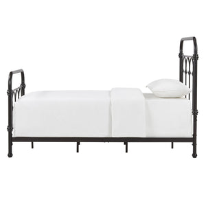 Wesling Metal Bed Frame Ornate Curved Scrollwork Transitional Bedroom Elegance Style