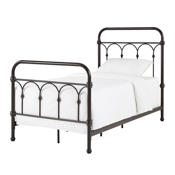 Wesling Metal Bed Frame Ornate Curved Scrollwork Transitional Bedroom Elegance Style
