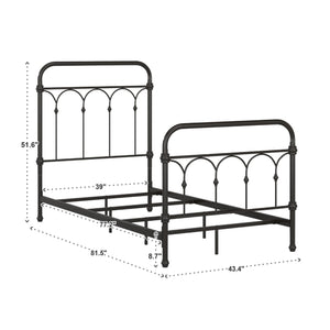 Wesling Metal Bed Frame Ornate Curved Scrollwork Transitional Bedroom Elegance Style