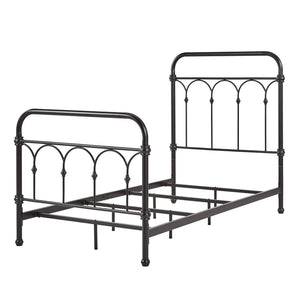 Wesling Metal Bed Frame Ornate Curved Scrollwork Transitional Bedroom Elegance Style