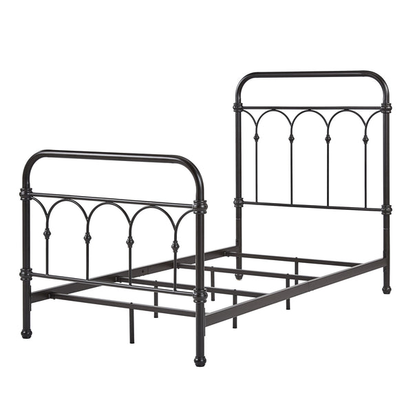 Wesling Metal Bed Frame Ornate Curved Scrollwork Transitional Bedroom Elegance Style