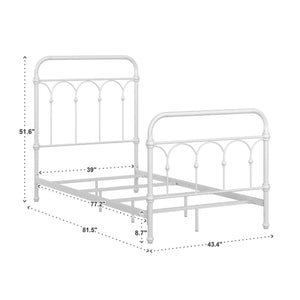Wesling Metal Bed Frame Ornate Curved Scrollwork Transitional Bedroom Elegance Style