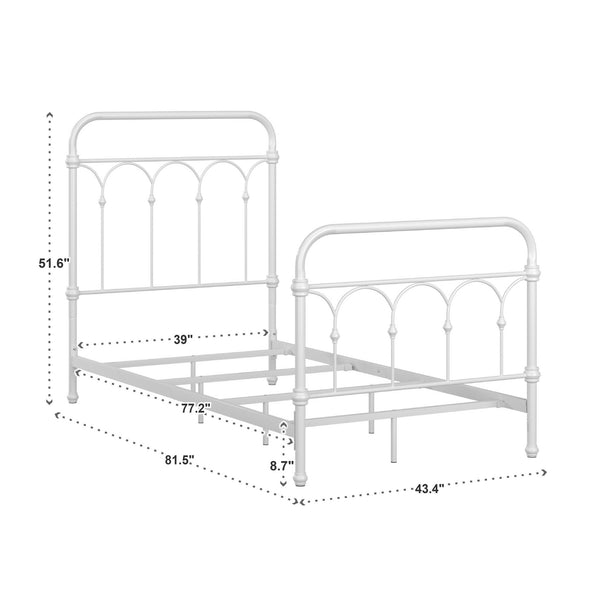 Wesling Metal Bed Frame Ornate Curved Scrollwork Transitional Bedroom Elegance Style