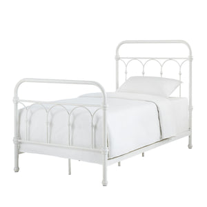 Wesling Metal Bed Frame Ornate Curved Scrollwork Transitional Bedroom Elegance Style