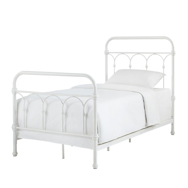 Wesling Metal Bed Frame Ornate Curved Scrollwork Transitional Bedroom Elegance Style