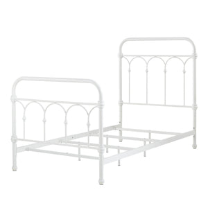Wesling Metal Bed Frame Ornate Curved Scrollwork Transitional Bedroom Elegance Style