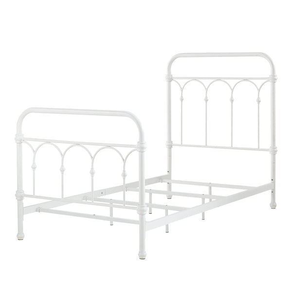 Wesling Metal Bed Frame Ornate Curved Scrollwork Transitional Bedroom Elegance Style