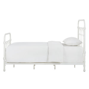 Wesling Metal Bed Frame Ornate Curved Scrollwork Transitional Bedroom Elegance Style