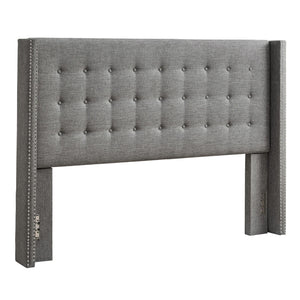 Wadley Wingback Tufted Upholstered Headboard with Nailhead Trim for Glam Bedroom