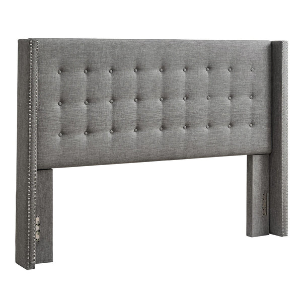 Wadley Wingback Tufted Upholstered Headboard with Nailhead Trim for Glam Bedroom