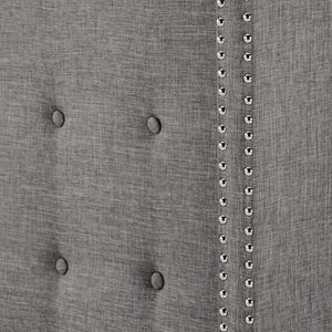 Wadley Wingback Tufted Upholstered Headboard with Nailhead Trim for Glam Bedroom
