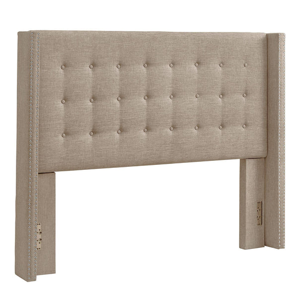 Wadley Wingback Tufted Upholstered Headboard with Nailhead Trim for Glam Bedroom