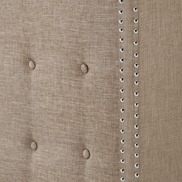 Wadley Wingback Tufted Upholstered Headboard with Nailhead Trim for Glam Bedroom