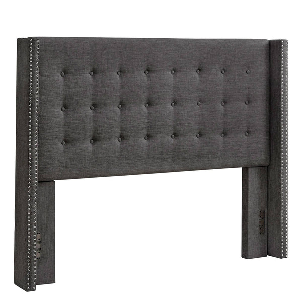 Wadley Wingback Tufted Upholstered Headboard with Nailhead Trim for Glam Bedroom