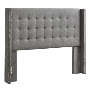 Wadley Wingback Tufted Upholstered Headboard with Nailhead Trim for Glam Bedroom