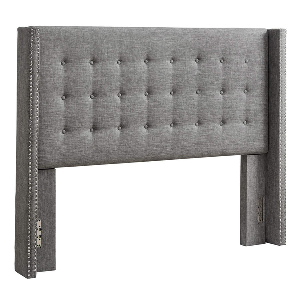 Wadley Wingback Tufted Upholstered Headboard with Nailhead Trim for Glam Bedroom